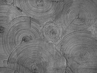 Kesişen daireler şeklinde desenli alçı. Duvar dekorasyonu. Çeşitli yazıtlar için arkaplan.