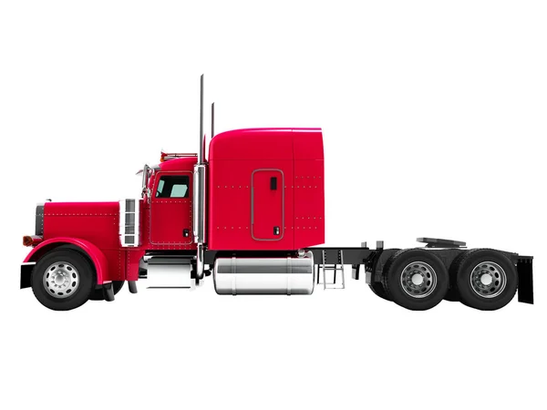 Moderne Vrachtwagen Trekker Voor Lading Drie Zonder Trailer Rode Kant — Stockfoto
