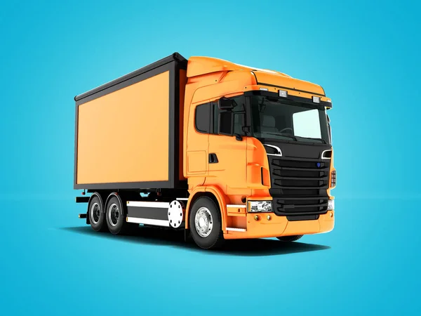 Orangefarbener Lkw Mit Orangefarbener Karosserie Mit Schwarzen Einsätzen Für Den — Stockfoto