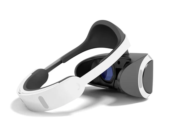 Weiße Virtual Reality Brille Für Konsolen Schwarze Einsätze Rendering Auf — Stockfoto