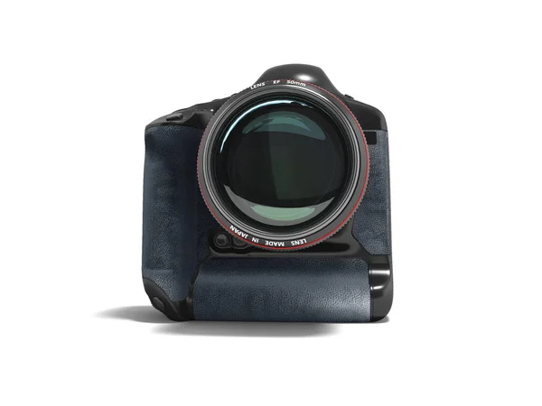 Modern Professional Camera Professional Shooting Nature Black Blue Leather Inserts — Stock Photo, Image