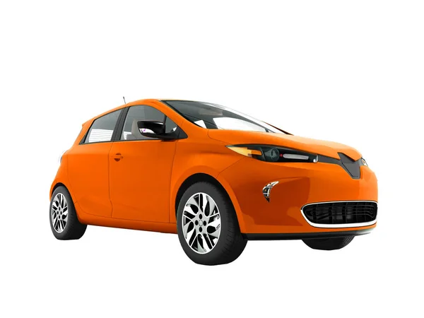 现代橙色电动车为旅行到海滩前3D 渲染不是白色背景没有阴影 — 图库照片
