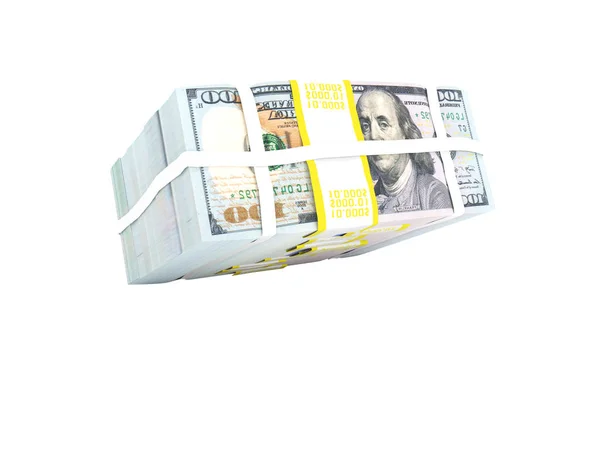 Zásobník Dolars Nezávislá Výška Vykreslení Bílé Pozadí Bez Stínu — Stock fotografie