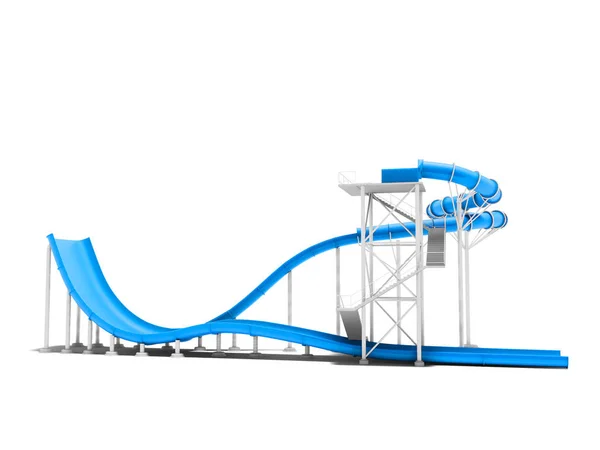 Blauw Water Attractie Voor Water Park Render Niet Witte Achtergrond — Stockfoto