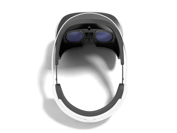 Moderne Weiße Virtual Reality Brille Von Oben Rendering Auf Weißem — Stockfoto