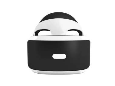 Modern beyaz sanal gerçeklik gözlük önünde 3d beyaz arka plan üzerinde render gölge yok