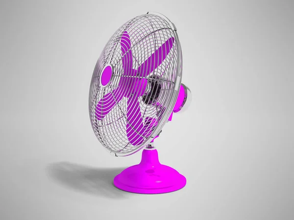 Modern Purple Fan Table Cool Room Right Render Gray Background — Stock Photo, Image