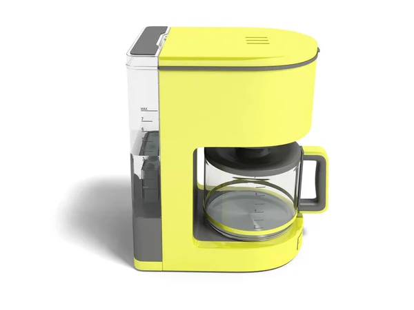 Moderne Gele Koffiemachine Met Een Waterkoker Voor Het Brouwen Koffie — Stockfoto