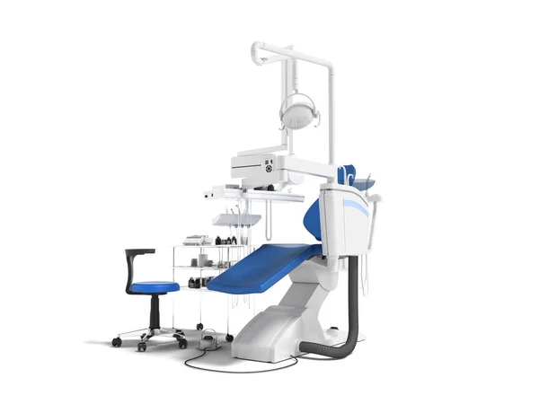 Cadeira Couro Azul Escuro Moderno Para Escritório Odontológico Com Ferramenta — Fotografia de Stock