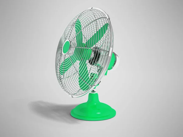Modern Green Fan Table Cool Room Right Render Gray Background — Stock Photo, Image