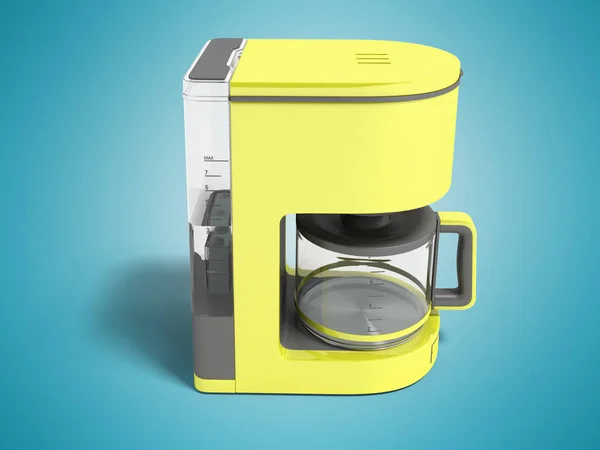 Moderne Gele Koffiemachine Met Een Waterkoker Voor Het Brouwen Koffie — Stockfoto