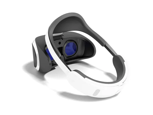 Virtual Reality Brille Weiß Mit Schwarzen Einsätzen Rendering Auf Weißem — Stockfoto