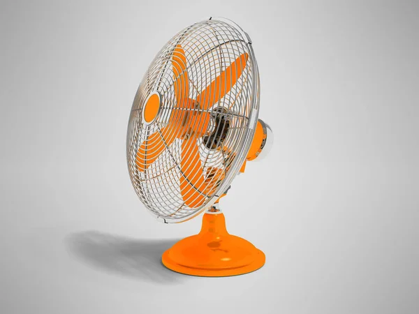 Modern Orange Fan Table Cool Room Right Render Gray Background — Stock Photo, Image