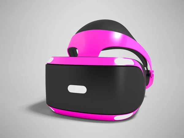 Gafas Realidad Virtual Púrpura Aisladas Derecha Representación Sobre Fondo Gris —  Fotos de Stock