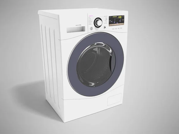 Mesin Cuci Putih Modern Untuk Mencuci Pakaian Rendering Pada Latar — Stok Foto