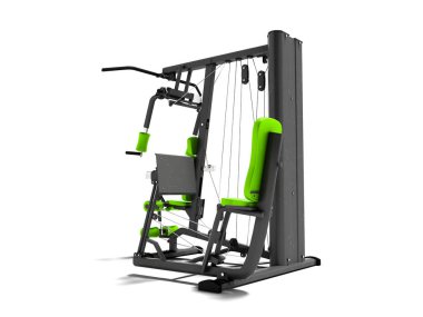 Eşleştirilmiş spor eğitmeni siyah bacaklar güç yükleme için ekler ve 3d eller Modern yeşil render gölge beyaz zemin üzerine
