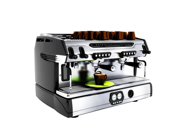 Modern Gri Kahve Makinesi Için Profesyonel Iki Kupalar Için Hiçbir — Stok fotoğraf