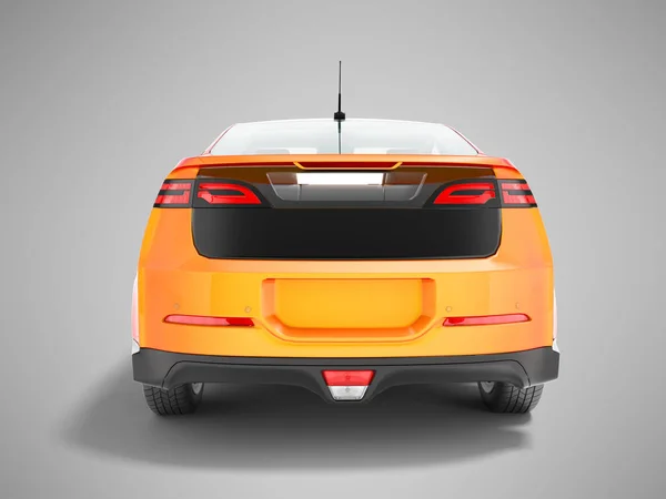 灰色の背景の影に上の レンダリングを分離夏旅行のための黒挿入とモダンなオレンジ色の電気車 — ストック写真