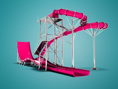 3d render gölge ile mavi arka plan üzerinde modern ahududu su cazibe sahilde izole