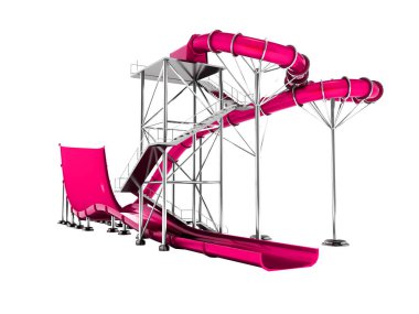 Modern ahududu su cazibe sahilde beyaz arka plan üzerinde 3d render yok gölge izole.