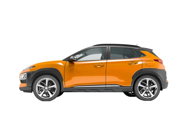 Moderne Oranje Auto Crossover Render Witte Achtergrond Geen Schaduw — Stockfoto