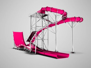 3d render gölge ile gri arka plan üzerinde modern ahududu su cazibe sahilde izole