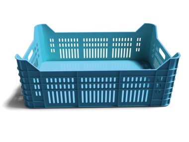 Modern mavi meyve kutusu 3d render gölge beyaz zemin üzerine Satılık