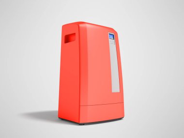Kırmızı modern klima taşınabilir 3d render gölge ile gri arka plan üzerinde