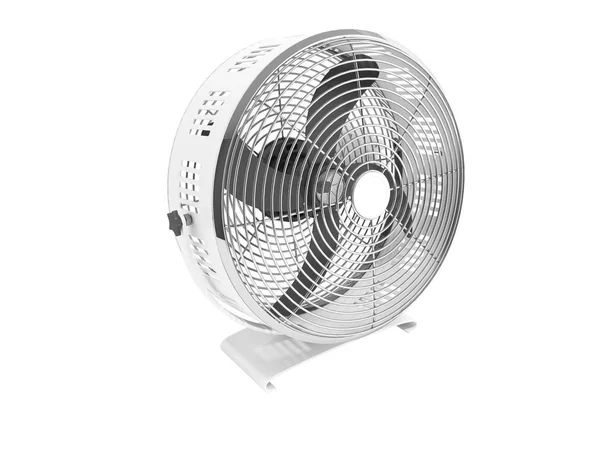 Moderno Ventilatore Grigio Metallo Raffreddamento Grandi Stanze Rendering Sfondo Bianco — Foto Stock