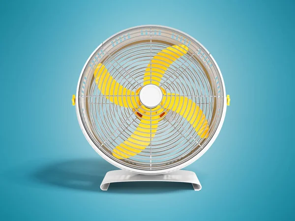 Ventilador Amarelo Metal Moderno Para Resfriamento Salas Grandes Vista Frontal — Fotografia de Stock