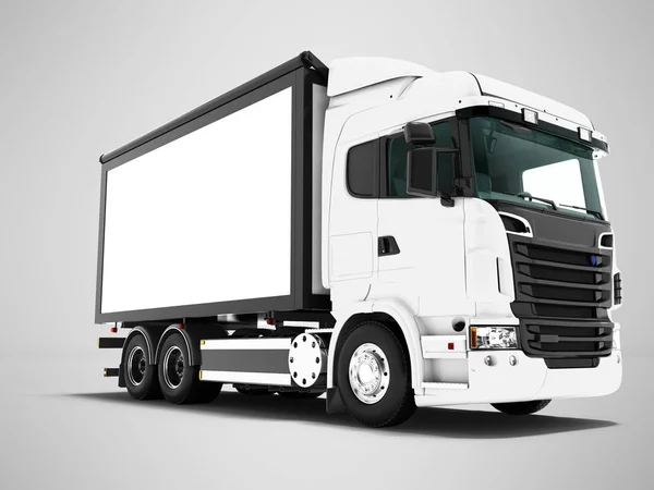 Moderno Camion Bianco Con Elementi Neri Trasporto Mobili Rendering Sfondo — Foto Stock