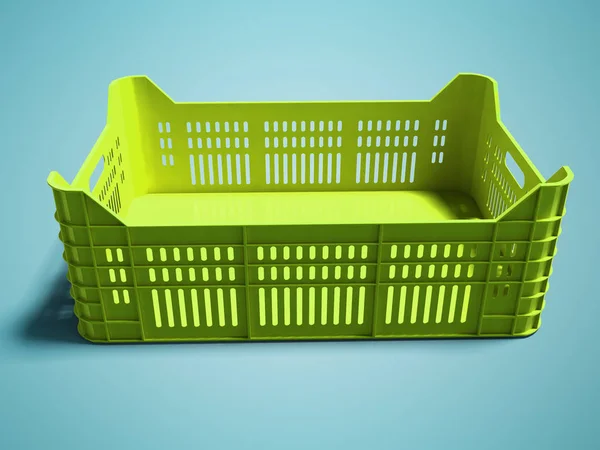 Moderne Grüne Fruchtbox Zum Verkauf Rendering Auf Blauem Hintergrund Mit — Stockfoto