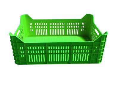 Satılık beyaz 3d render modern koyu yeşil meyve kutusu arka plan gölge yok