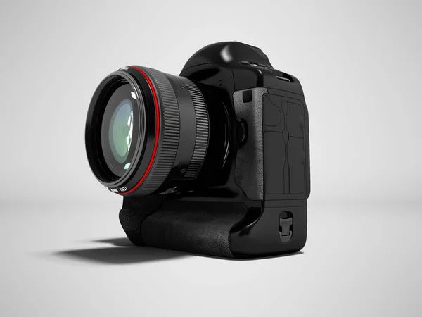 Câmera Preta Moderna Com Inserção Vermelha Para Filmagem Profissional Renderização — Fotografia de Stock