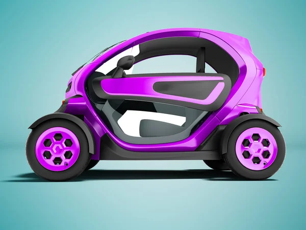 Carro Elétrico Roxo Moderno Para Viagens Pela Cidade Dois Assentos — Fotografia de Stock