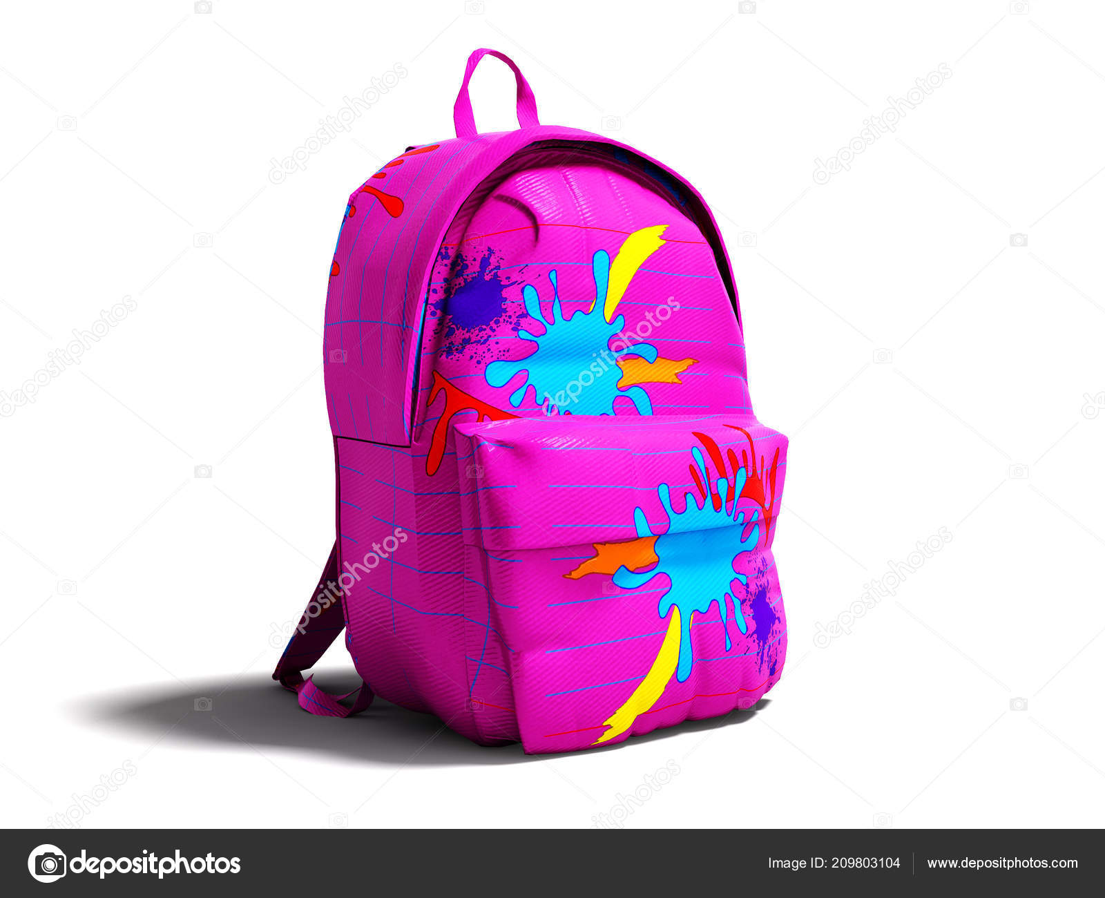 Bolso Escolar Rosa Mochila Renderizado Sobre Fondo Blanco Con Sombra Ilustracion de stock 209803104 de MaR1Art1