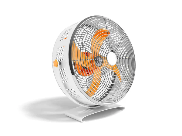 Moderno Ventilador Metal Naranja Para Enfriamiento Renderizado Sobre Fondo Blanco — Foto de Stock