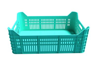 Modern turkuaz meyve kutusu satış 3d render beyaz arka plan gölge yok