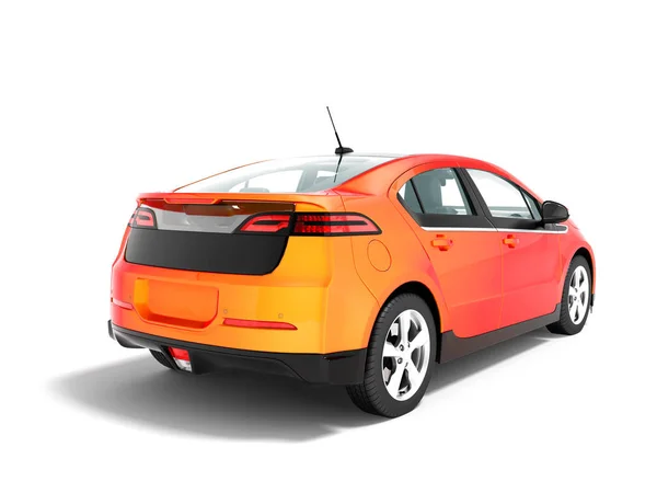Μοντέρνο Ηλεκτρικό Αυτοκίνητο Χρώμα Κλίση Πορτοκαλί Κόκκινο Προοπτική Προβολή Rendering — Φωτογραφία Αρχείου