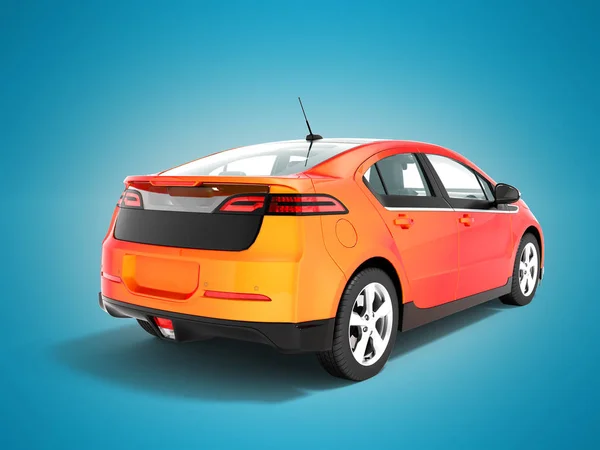 Modern Electric Car Color Gradient Orange Red Perspective View Rendering — Stock Photo, Image