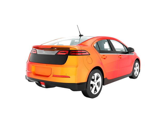 Moderna Auto Elettrica Colore Gradiente Arancione Rosso Prospettiva Vista Rendering — Foto Stock