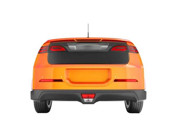 Modern Electric Car Color Gradient Orange Rear View Render White — Stock Photo, Image