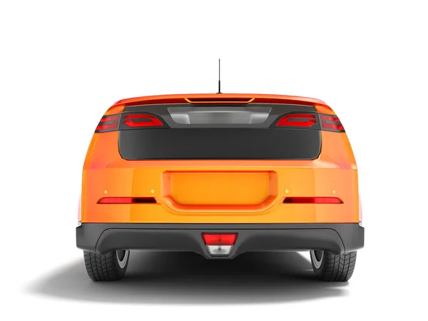 Modern Electric Car Color Gradient Orange Rear View Render White — Stock Photo, Image