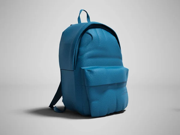 Moderner Blauer Lederrucksack Der Schule Für Kinder Und Jugendliche Linke — Stockfoto