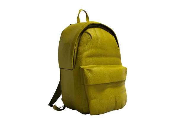 Moderner Gelber Lederrucksack Der Schule Für Kinder Und Jugendliche Linke — Stockfoto