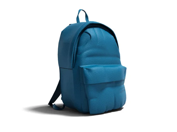 Moderner Blauer Lederrucksack Der Schule Für Kinder Und Jugendliche Rechte — Stockfoto