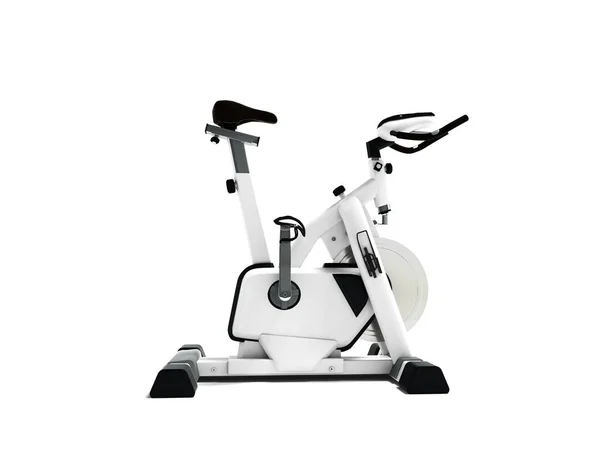 Symulator Rower Biały Sport Sportowy Styl Życia Stronie Widoku Renderowania — Zdjęcie stockowe