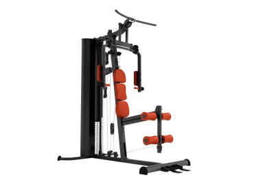 Siyah spor egzersiz bacaklar için turuncu bir yumuşak Küpeşte ve eller için spor eğitim izole 3d render beyaz zemin üzerine gölge yok