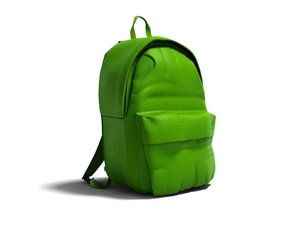 Moderner Grüner Lederrucksack Der Schule Für Kinder Und Jugendliche Linke — Stockfoto