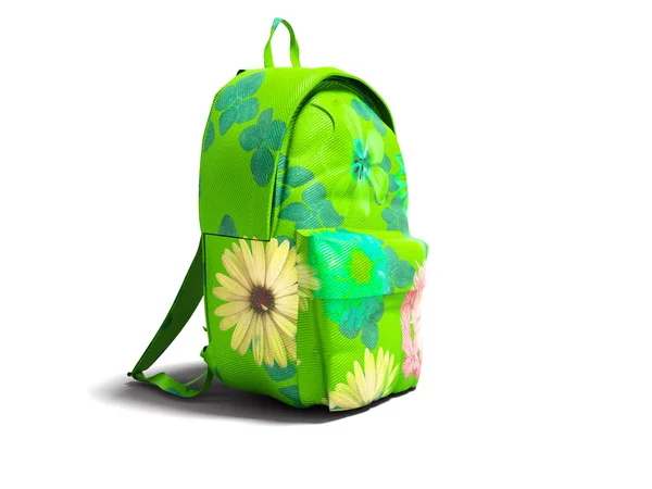 Moderner Grüner Rucksack Der Schule Für Mädchen Und Jugendliche Mit — Stockfoto